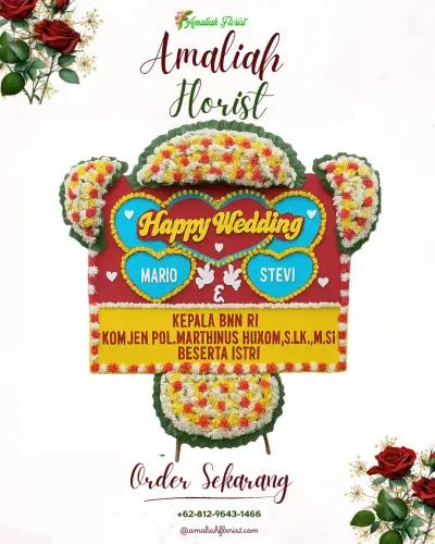 Karangan Papan Bunga Pernikahan di Karangmojo